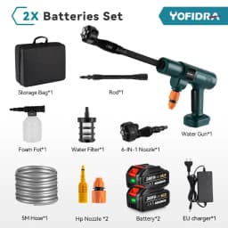 YOFIDRA 3500W 200Bar Brushless Washer Water Gun 6 IN 1 Cordless  Electric High Pressure Car Washer Garden For Makita Battery Pin