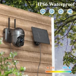 Ctronics Wireless Solar 10000mAh WiFi Surveillance Camera Outdoor 360 PTZ Human Detection Auto Tracking Night Vision 4MP 3MP