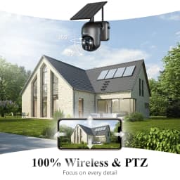 Ctronics Wireless Solar 10000mAh WiFi Surveillance Camera Outdoor 360 PTZ Human Detection Auto Tracking Night Vision 4MP 3MP