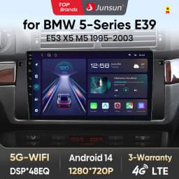 Junsun AI voice Wireless Carplay Android Auto radio For BMW 5 E39 1995 1996-2003  E53 Car Intelligent Systems BT 2 din autoradio