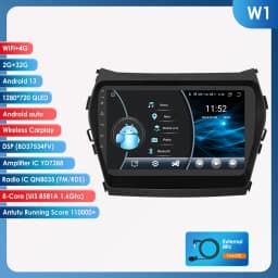 Hizpo 2Din 9inch Car Radio CarPlay Multimedia for Hyundai IX45 Santa Fe 3 2013 - 2017 UI7862 Headunit RDS DSP 4G BT