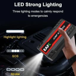 EAFC NEW 600A Start Power Bank Jump Starter Car Booster External Battery 12V Starting Device for Petrol Diesel Powerbank