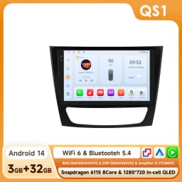 Hizpo 6115 Radio For Mercedes Benz E class W211 E300 E350 E240 4G Car Multimedia GPS 2din Autoradio CarPlay Android Auto WIFI BT