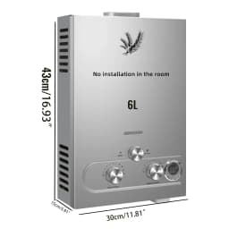SIHAO LPG Water Heater 6L 8L 10L 12L 16L 18L, On-Demand Instant Hot Water System for Propane & Butane, Home Use