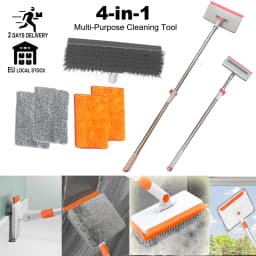 4 in 1 Window Glass Squeegee Cleaner Wiper Telescopic Multi-Purpose Washer for Window Board Ceiling Floor Skirting Cleaning Tool