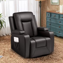 Comhoma Recliner Chair Tv Chair with Reclining Feature and Footrest Thick Backrest and Armrests 360 ° Rotatable