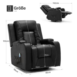 Comhoma Recliner Chair Tv Chair with Reclining Feature and Footrest Thick Backrest and Armrests 360 ° Rotatable
