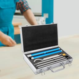 4 Piece Carbide Wood Lathe Tools Set Square Diamond Round Blades with Aluminum Tool Case for Woodturning Pen Bowl Spindle Turning