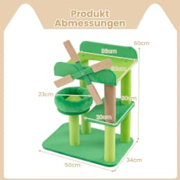 Cat tree with scratching post, round padded platform, large perch on top, indoor cat climbing tree