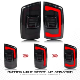 LED Tail Lights for Dodge Ram 1500 2500 3500 2002-2005 3rd Gen Sequential Signal Rear Lamps Assembly (Not Fit Ram 2006-2008)