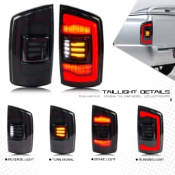 LED Tail Lights for Dodge Ram 1500 2500 3500 2002-2005 3rd Gen Sequential Signal Rear Lamps Assembly (Not Fit Ram 2006-2008)