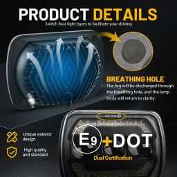 CO LIGHT 7X6"5X7"LED Headlight Hi/Lo Beam DRL Turn Signal DOT E9 60000LM For Toyota Tacoma 1995-1997 12V 24V