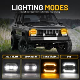 CO LIGHT 7X6"5X7"LED Headlight Hi/Lo Beam DRL Turn Signal DOT E9 60000LM For Toyota Tacoma 1995-1997 12V 24V
