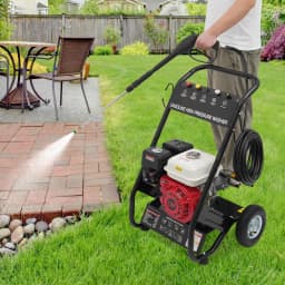 7.5HP Gasoline High Pressure Washer 2200PSI 4-Stroke Gas Powered Jet Cleaner w/ Spray Gun & 5 Nozzles for Cleaning Car Deck Yard