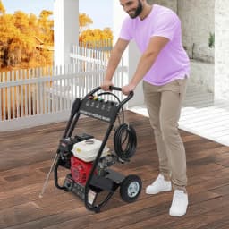 7.5HP Gasoline High Pressure Washer 2200PSI 4-Stroke Gas Powered Jet Cleaner w/ Spray Gun & 5 Nozzles for Cleaning Car Deck Yard
