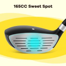 165CC Junior #3 Fairway Wood for Kids, Individual Gold Club for Boys and Girls with Fiberglass Shaft and Headcover, Junior