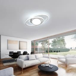 LED Ceiling Light, White Double Round LED Ceiling Lamp, Cold White Light 6500K for Bedroom Kitchen Livingroom Dinningroom