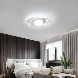 LED Ceiling Light, White Double Round LED Ceiling Lamp, Cold White Light 6500K for Bedroom Kitchen Livingroom Dinningroom