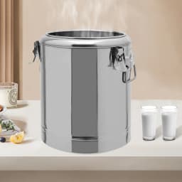 Silver 14l 201 Stainless Steel Without Faucet Insulated Bucket Food Warmer For Outdoor Picnics Travels Cafes To Hold Juice Tea