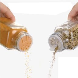 SAEIV 12/24/35 Pcs Spice Jars with Acacia Wood Lids, 120ml Transparent Glass Containers with Spice Labels, Kitchen Spice Bottles