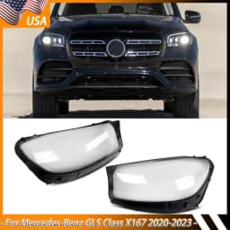 Pair Headlight Lens Cover For 2020-2023 Mercedes Benz GLS-Class X167 GLS450 GLS580 GLS63 AMG Headlamp Lampshade Left Right Lamp