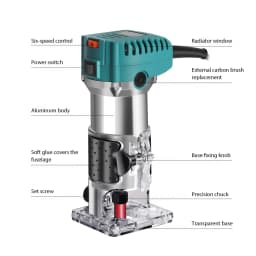2000W Electric Wood Router Electric Trimmer Woodworking Milling Engraving Slotting Trimming Machine Carving Router Tool