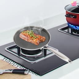 304 Stainless Steel Frying Pan Pancake Pan Nonstick Wok Pan Steak Cooking Pot Skillet Saucepan Induction Single Sided Honeycomb