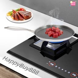 304 Stainless Steel Frying Pan Pancake Pan Nonstick Wok Pan Steak Cooking Pot Skillet Saucepan Induction Single Sided Honeycomb