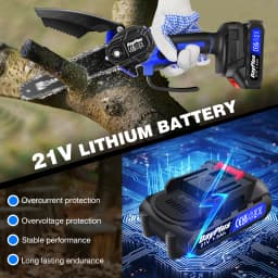 6 Inch Guide Plate Length Electric Super Power Chainsaw & Battery Sharpening Saw Wood Cutter Garden Tool with2PCS Li-Ion Battery