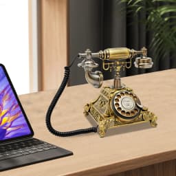 Retro Telephone European Style Old Retro Phone Desk Phone Antique Design Landline Telephone Vintage Decorative Telephone Bronze