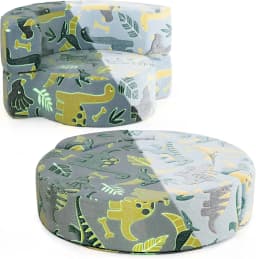 2-in-1 Children's Sofa, Round, Glow in the Dark, Children's Couch Padded with Removable Cover,  for from 3 Years（Blue）