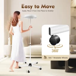 5X Magnifying Lamp, 24W Cool White Light Adjustable Rolling Magnifier Cosmetic Fluorescent Lamp for Beauty Nail Salon