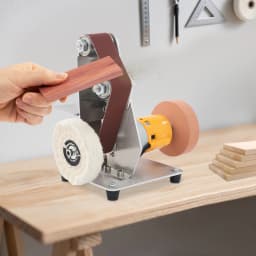 775 Motor Mini Belt Sander with 20 Belts, 7-Speed Adjustable Electric Bench Grinder Sanding Machine Table Top Grinder Polisher