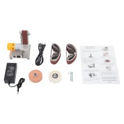 775 Motor Mini Belt Sander with 20 Belts, 7-Speed Adjustable Electric Bench Grinder Sanding Machine Table Top Grinder Polisher