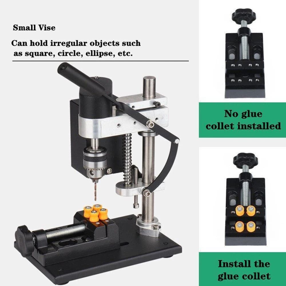 Mini Electric Bench Drill Press Stand Kit 8000 r/min 7-Gear Variable Speed Benchtop Drilling Machine Precise Drill DIY Drilling