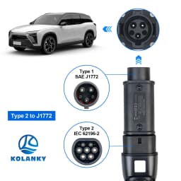 Kolanky EV Adapter IEC 62196 Type 2 to Type 1 J1772 32A EVSE Charger Connector Electric Vehicle Cars Charging Converters