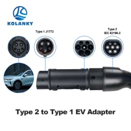 Kolanky EV Adapter IEC 62196 Type 2 to Type 1 J1772 32A EVSE Charger Connector Electric Vehicle Cars Charging Converters