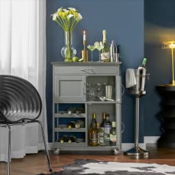 SoBuy FKW45 serving trolley Bottle Rays Kitchen Trolley Kitchen Island Freestanding kitchen living room Dining Room