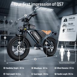 DEEPOWER QS7 Electric Bicycle 1000W Motor 48V60AH lithium battery Aldult Electric Bike 20*4.0 -In Fat Tire Snow E-bike EU Stock