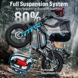 DEEPOWER QS7 Electric Bicycle 1000W Motor 48V60AH lithium battery Aldult Electric Bike 20*4.0 -In Fat Tire Snow E-bike EU Stock