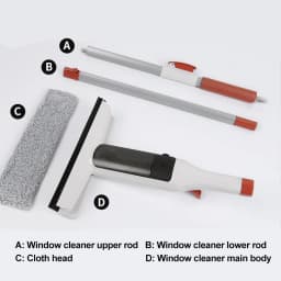 3-in-1 Windows Glass Cleaning Kit Adjustable Height Cleaner Mop Household for Car Windshields With Scraper Glass Spray Washer