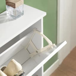 Sobuy Fsr99-W Shoe Flipper with 2 Flaps Shoe Cabinet Narrow Shoe Rack Shoe Chest Shoe Storage
