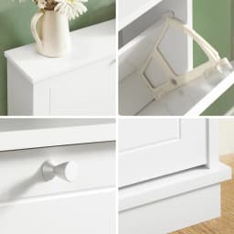 Sobuy Fsr99-W Shoe Flipper with 2 Flaps Shoe Cabinet Narrow Shoe Rack Shoe Chest Shoe Storage