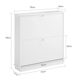 Sobuy Fsr99-W Shoe Flipper with 2 Flaps Shoe Cabinet Narrow Shoe Rack Shoe Chest Shoe Storage