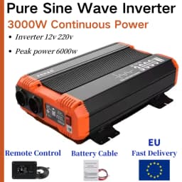 FCHAO 3000W 12VDC To 220VAC Pure Sine Wave Inverter Power 6000W Car Inversor for Home and Camp with Display LCD drive