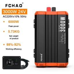 FCHAO 3000W 12VDC To 220VAC Pure Sine Wave Inverter Power 6000W Car Inversor for Home and Camp with Display LCD drive