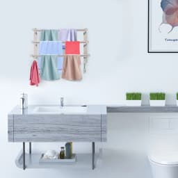 3-Tiers Towel Bars Freely Retractable 17-31 Inches Bathroom Towel Rack with Hooks Stainless Steel Towel Rails Wall Mounted