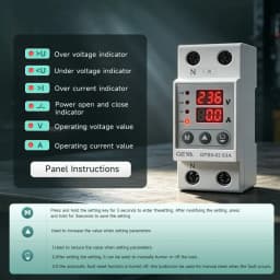GEYA GPS8 Single Phase & Three Phase Voltage Current Relay Protector  Over Voltage Under Voltage Protective Device  63A 220VAC