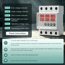 GEYA GPS8 Single Phase & Three Phase Voltage Current Relay Protector  Over Voltage Under Voltage Protective Device  63A 220VAC