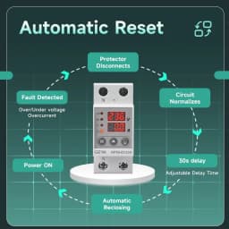 GEYA GPS8 Single Phase & Three Phase Voltage Current Relay Protector  Over Voltage Under Voltage Protective Device  63A 220VAC